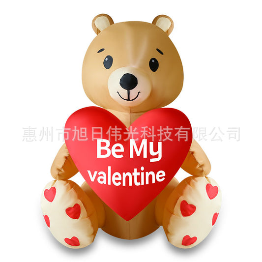 1.2m love bear inflatable air model Valentine's Day gift LED luminous inflatable ornament scene decoration